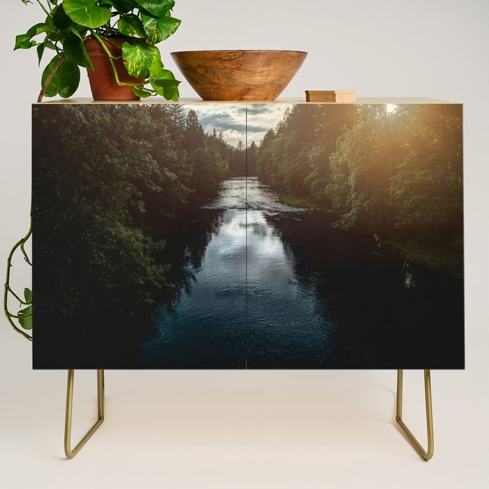 PNW River Run - Pacific Northwest Nature Photography Credenza Gallery Image 1