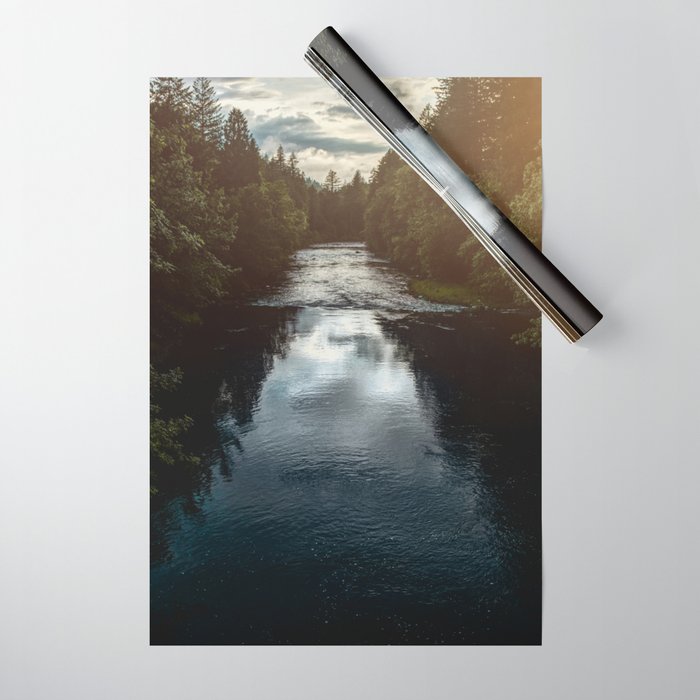PNW River Run - Pacific Northwest Nature Photography Wrapping Paper Gallery Image 1