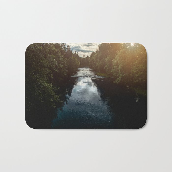 PNW River Run - Pacific Northwest Nature Photography Bath Mat Gallery Image 1