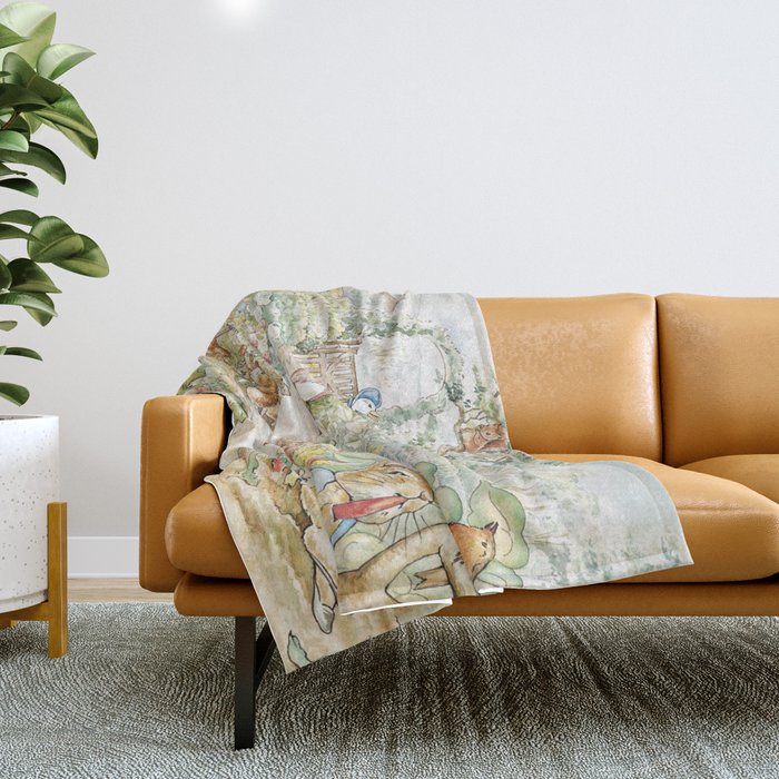 The World Of Beatrix Potter Throw Blanket Gallery Image 1