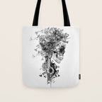 Skull BW Tote Bag Gallery Image 1