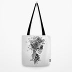 Skull BW Tote Bag Gallery Image 2