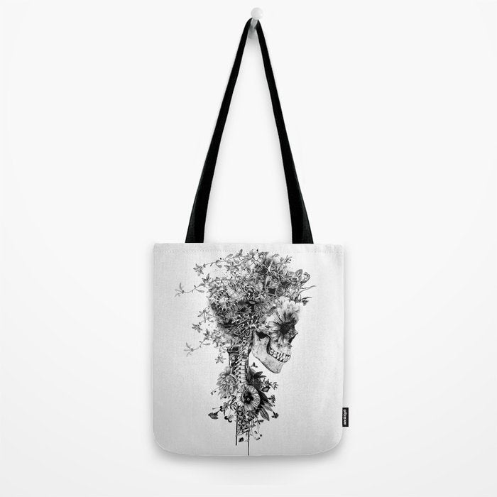 Skull BW Tote Bag Gallery Image 2
