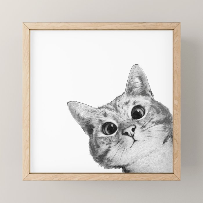 sneaky cat Mini Art Print Gallery Image 1