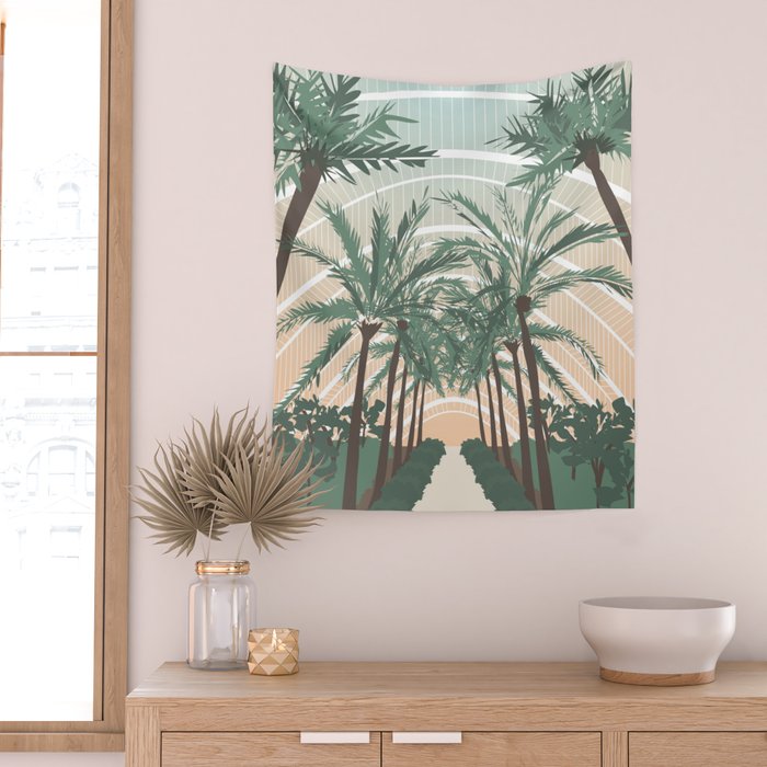 Palm Trees in Valencia, Spain Wall Tapestry Gallery Image 2