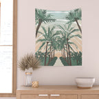 Palm Trees in Valencia, Spain Wall Tapestry Gallery Image 2