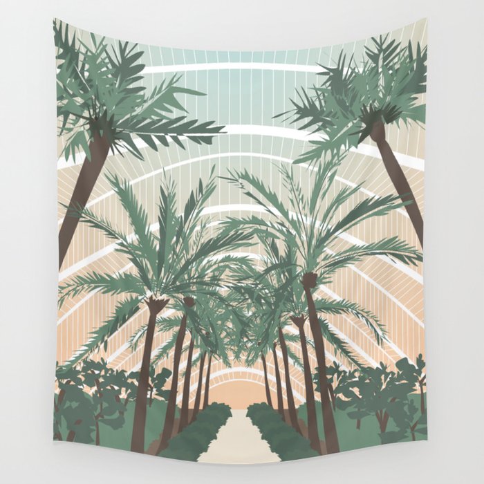 Palm Trees in Valencia, Spain Wall Tapestry Gallery Image 4