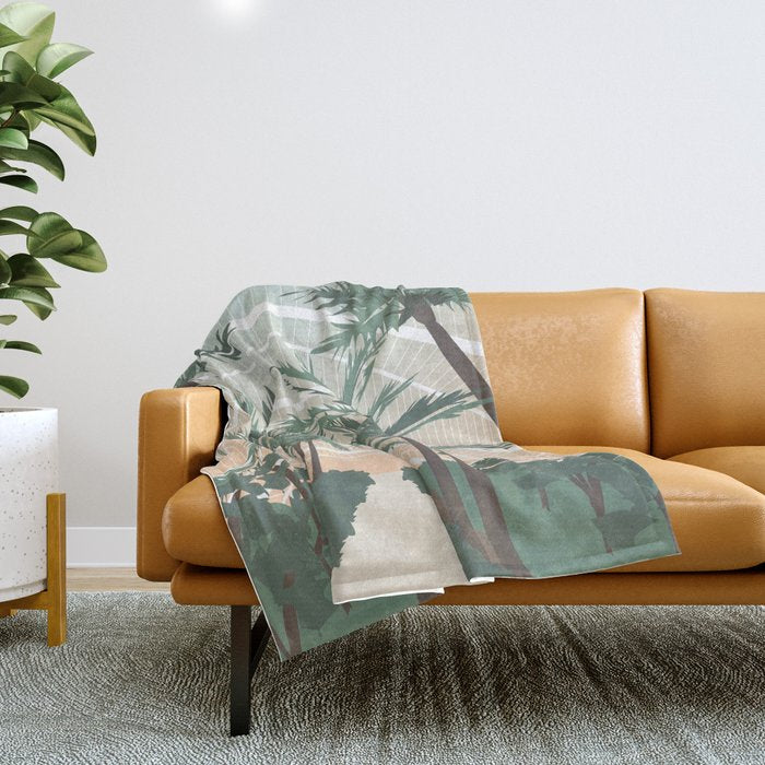 Palm Trees in Valencia, Spain Throw Blanket Gallery Image 1