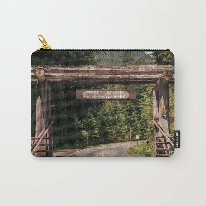 Mount Rainier National Park Entrance Carry All Pouch Gallery Image 1