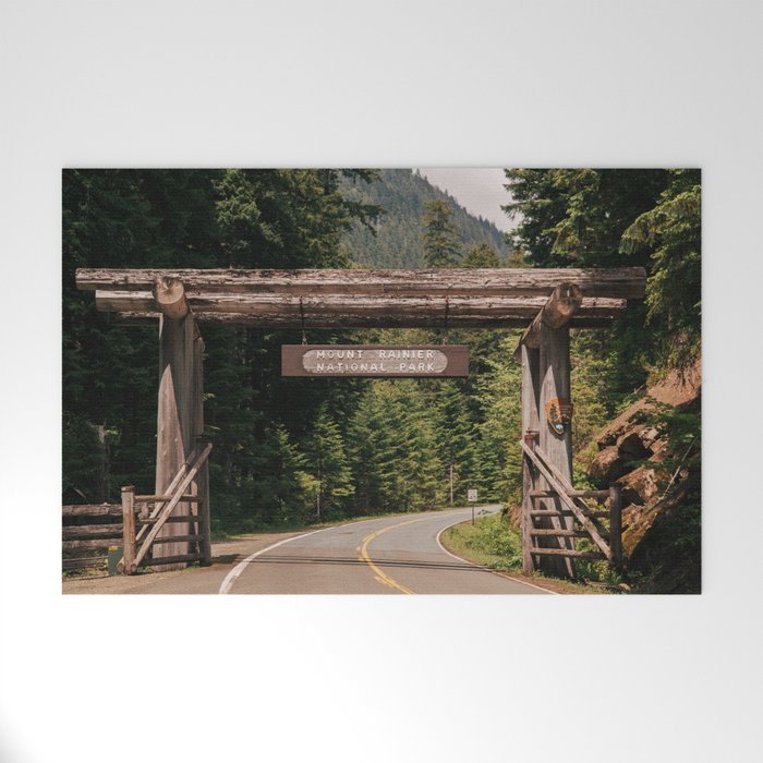 Mount Rainier National Park Entrance Welcome Mat Gallery Image 1