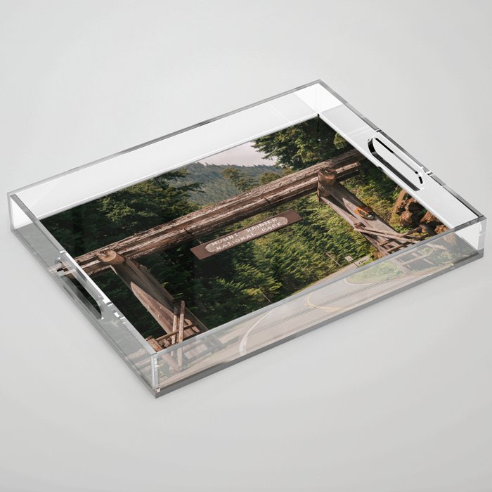Mount Rainier National Park Entrance Acrylic Tray Gallery Image 1
