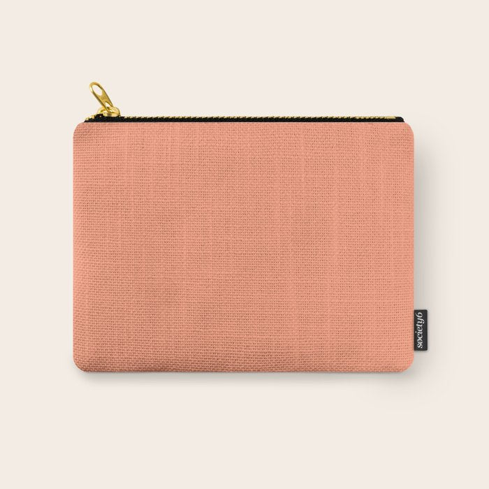 Peachy Salmon Peach Solid Colour Carry All Pouch Gallery Image 1