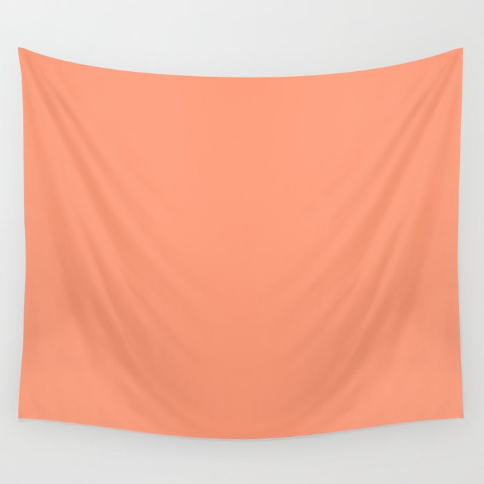 Peachy Salmon Peach Solid Colour Wall Tapestry Gallery Image 1
