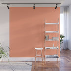 Peachy Salmon Peach Solid Colour Wall Mural Gallery Image 1