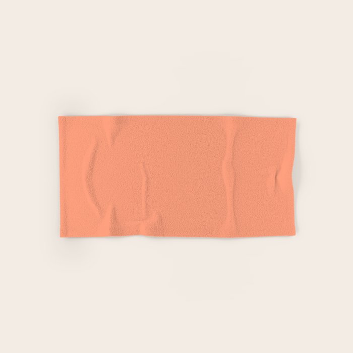 Peachy Salmon Peach Solid Colour Bath Towel Gallery Image 1