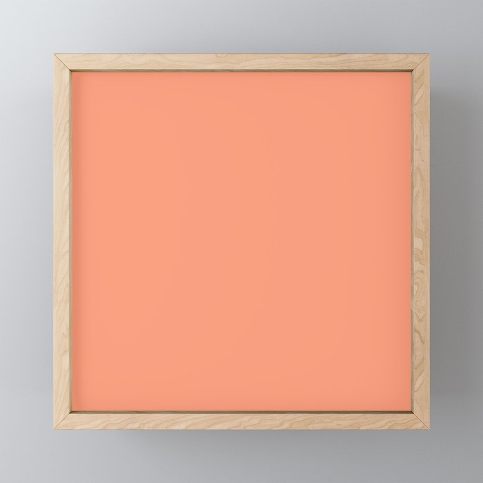 Peachy Salmon Peach Solid Colour Mini Art Print Gallery Image 1