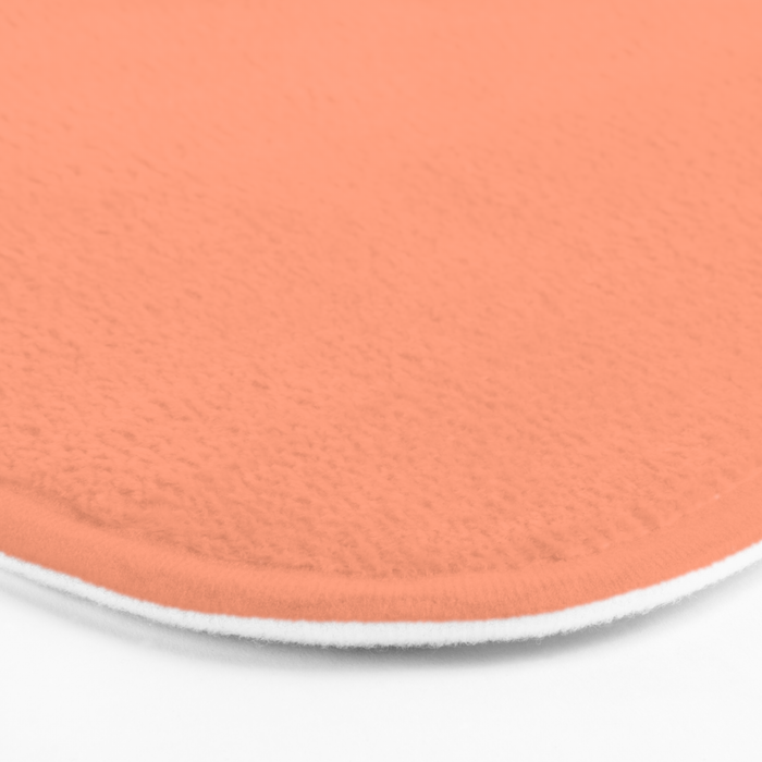 Peachy Salmon Peach Solid Colour Bath Mat Gallery Image 3