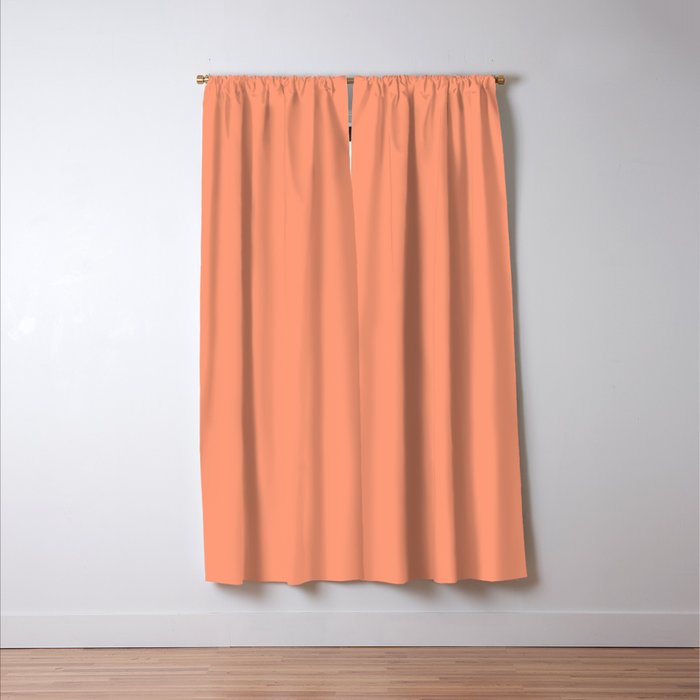 Peachy Salmon Peach Solid Colour Window Curtain Gallery Image 3
