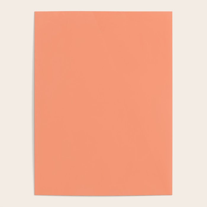 Peachy Salmon Peach Solid Colour Poster Gallery Image 4