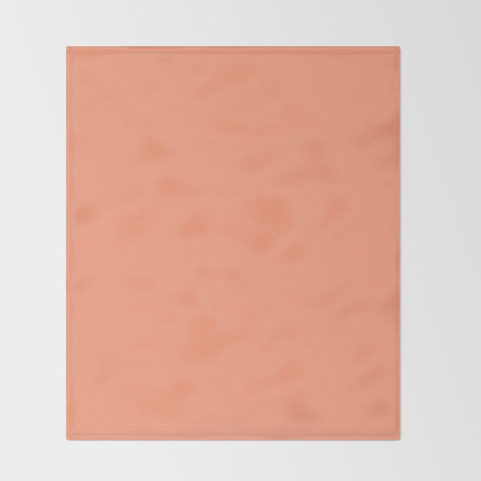 Peachy Salmon Peach Solid Colour Throw Blanket Gallery Image 2