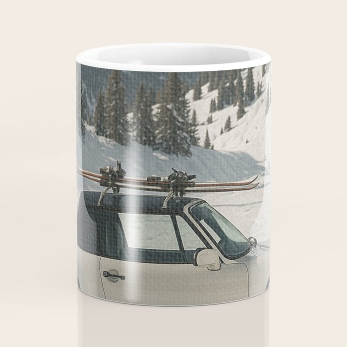 Vintage Apres Ski Alpine Mountains Classic Car  Coffee Mug Gallery Image 4