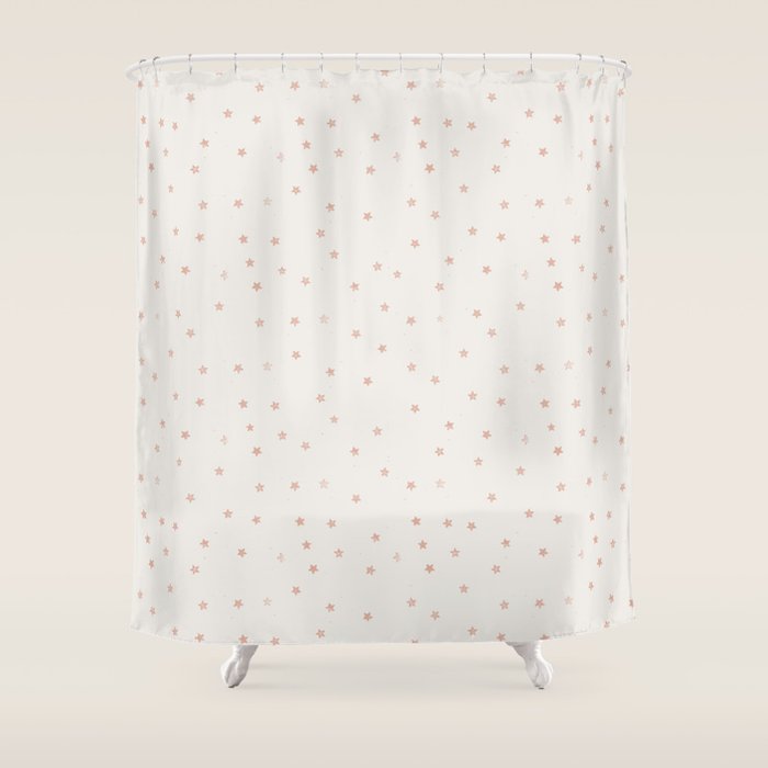 Little Stars Cream & Peach Shower Curtain Gallery Image 1