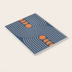 Geometric Lines in Navy and Orange (Rainbow and Moon Phases Abstract) Notebook Gallery Image 3
