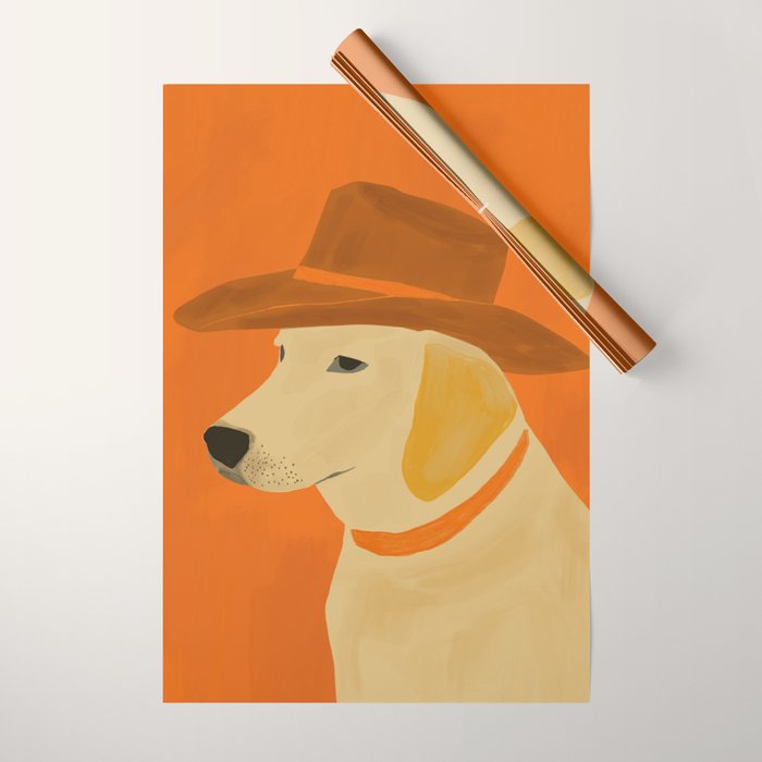 Dog With Hat  Wrapping Paper Gallery Image 1