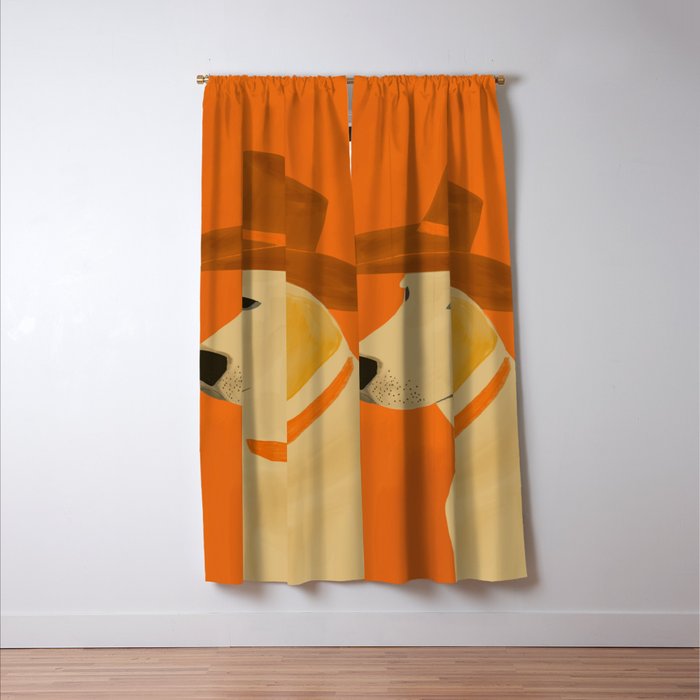 Dog With Hat  Window Curtain Gallery Image 3
