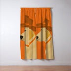 Dog With Hat  Window Curtain Gallery Image 3