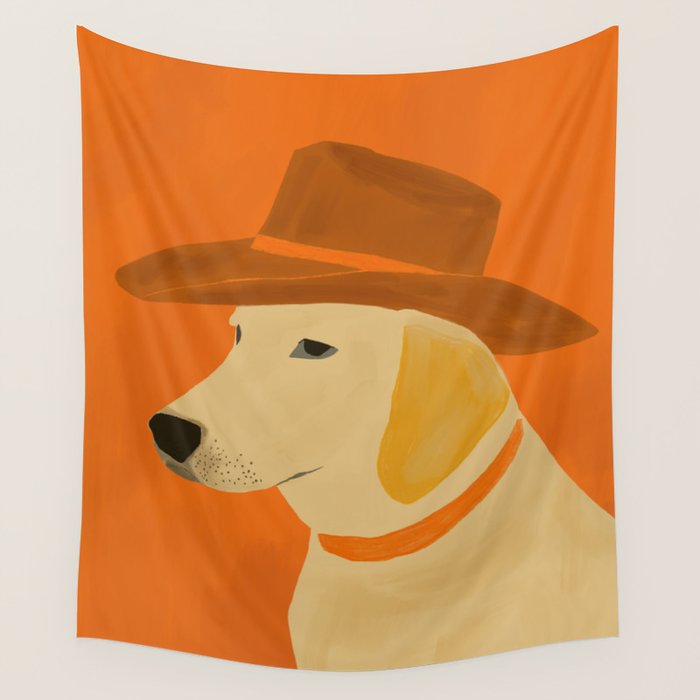 Dog With Hat  Wall Tapestry Gallery Image 4