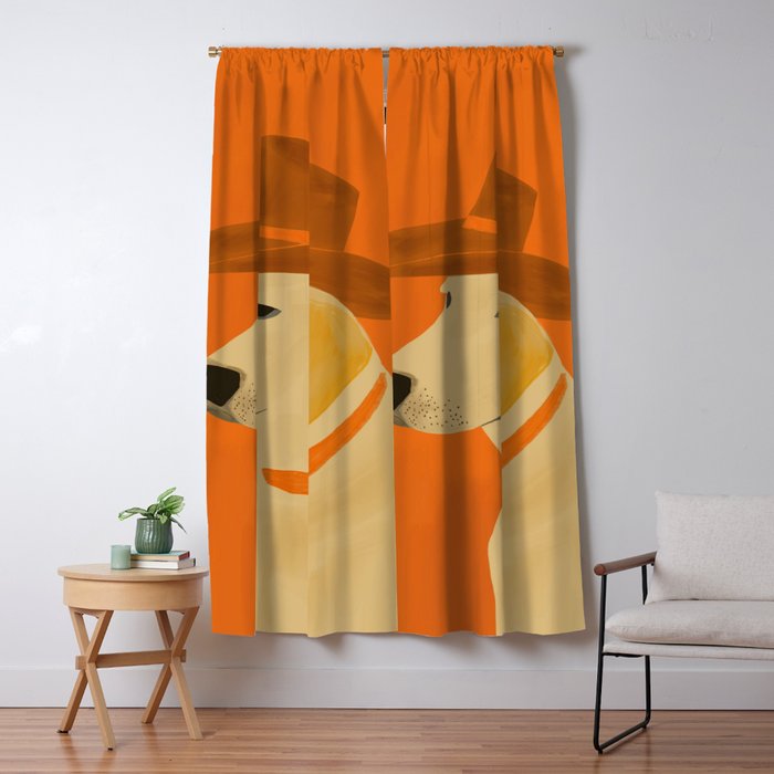 Dog With Hat  Window Curtain Gallery Image 5