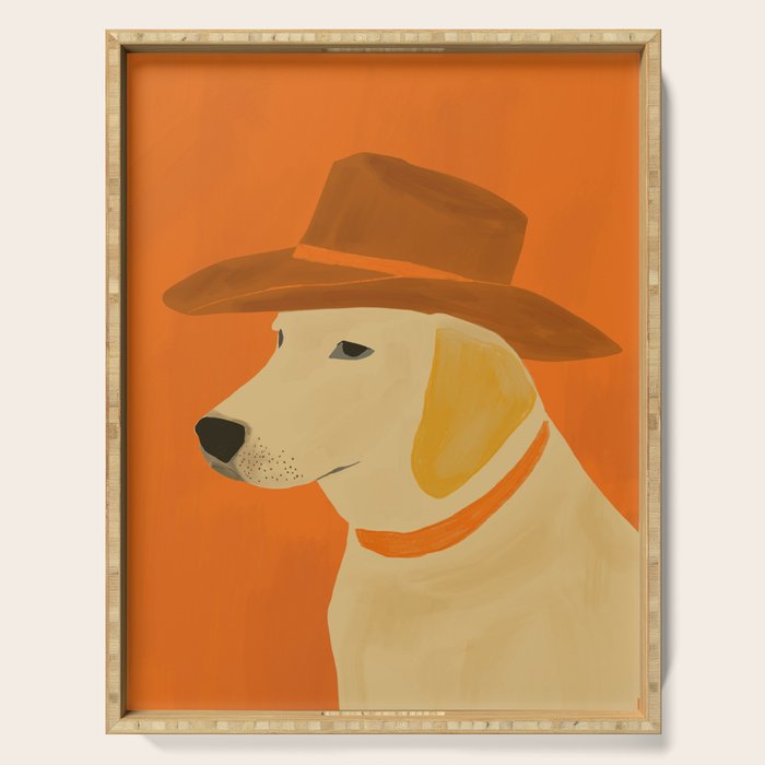 Dog With Hat  Serving Tray Gallery Image 1