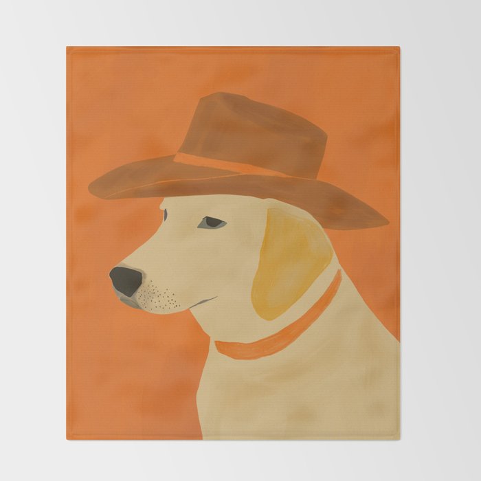 Dog With Hat  Throw Blanket Gallery Image 2