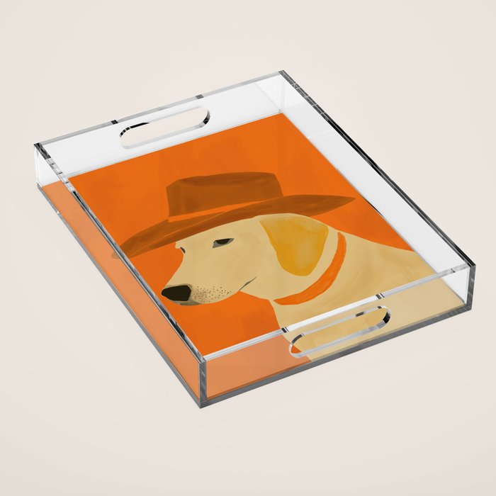 Dog With Hat  Acrylic Tray Gallery Image 1