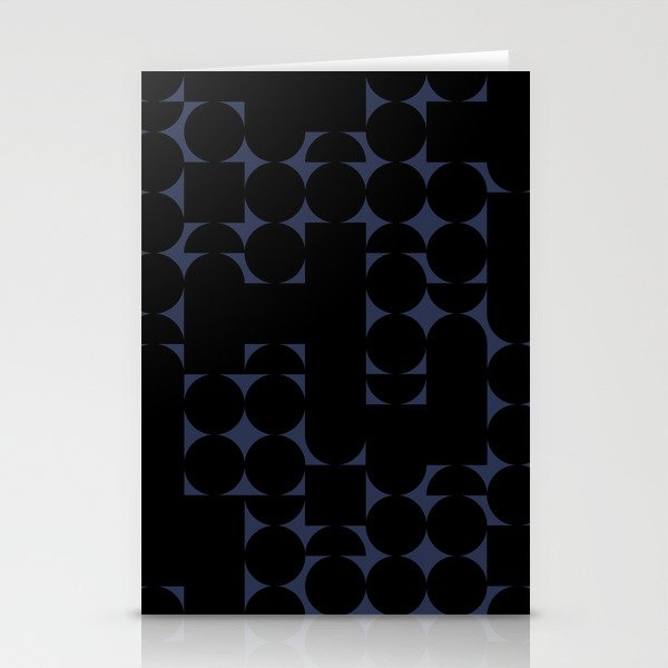 Midcentury modern geometric 01 black Stationery Card Gallery Image 2