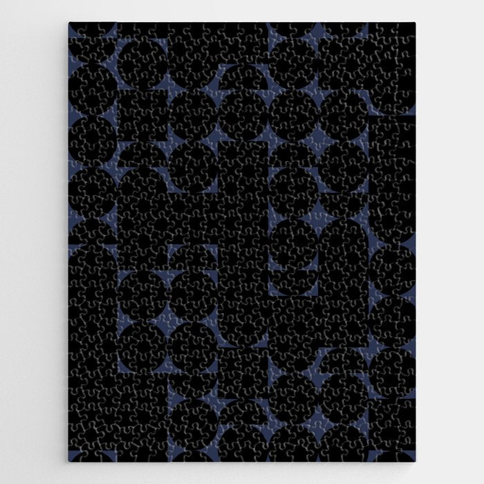 Midcentury modern geometric 01 black Jigsaw Puzzle Gallery Image 1