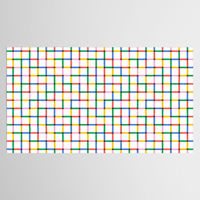 Colorful geometric square mosaic grid pattern Tablecloth Gallery Image 2