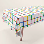 Colorful geometric square mosaic grid pattern Tablecloth Gallery Image 1