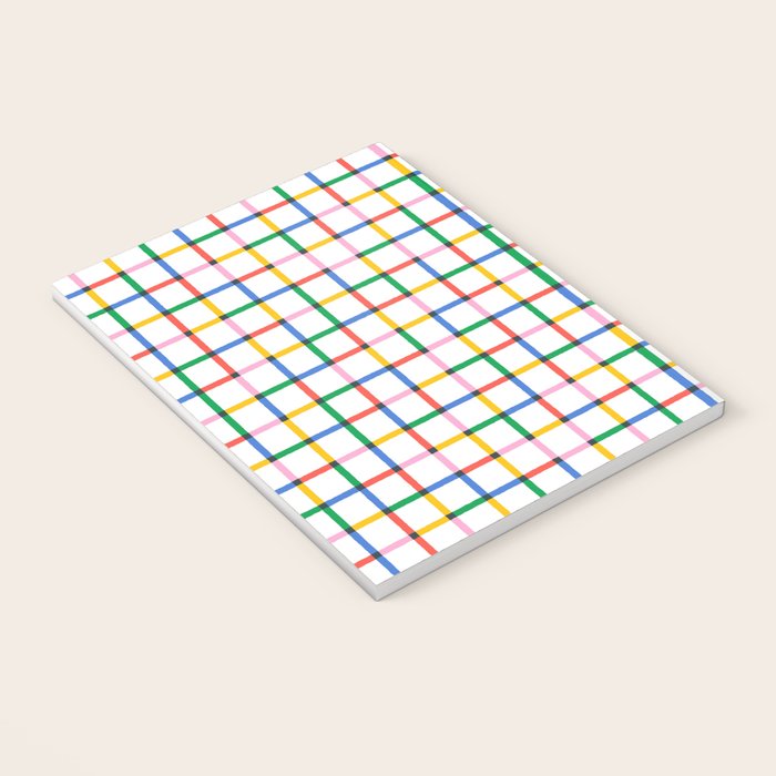 Colorful geometric square mosaic grid pattern Notebook Gallery Image 3
