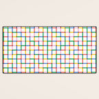Colorful geometric square mosaic grid pattern Desk Mat Gallery Image 3