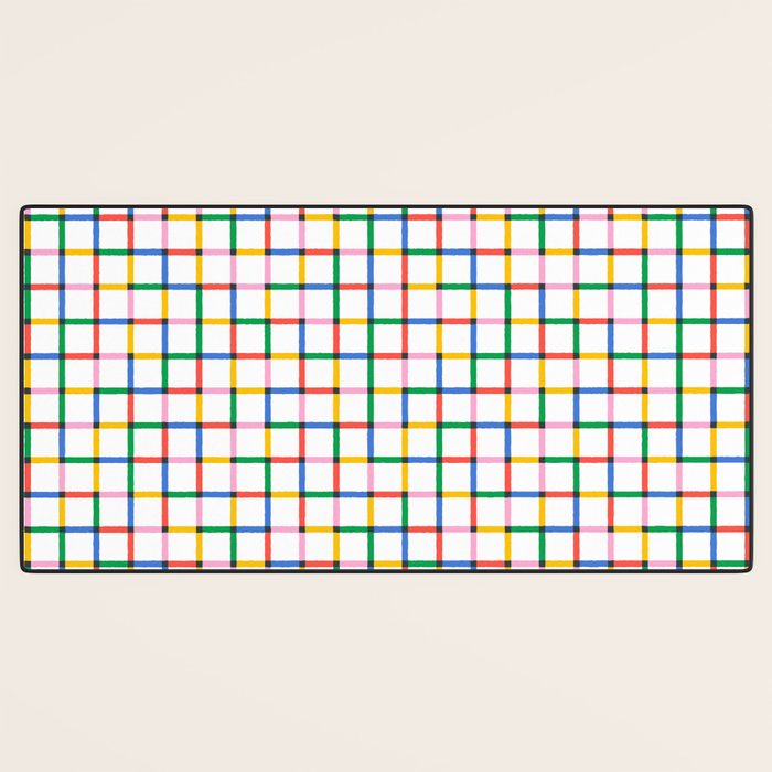 Colorful geometric square mosaic grid pattern Desk Mat Gallery Image 3