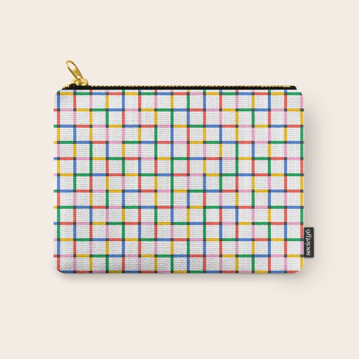 Colorful geometric square mosaic grid pattern Carry All Pouch Gallery Image 1