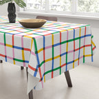 Colorful geometric square mosaic grid pattern Tablecloth Gallery Image 3