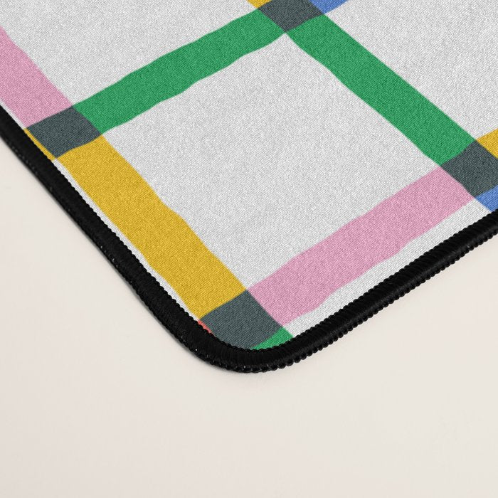 Colorful geometric square mosaic grid pattern Desk Mat Gallery Image 4