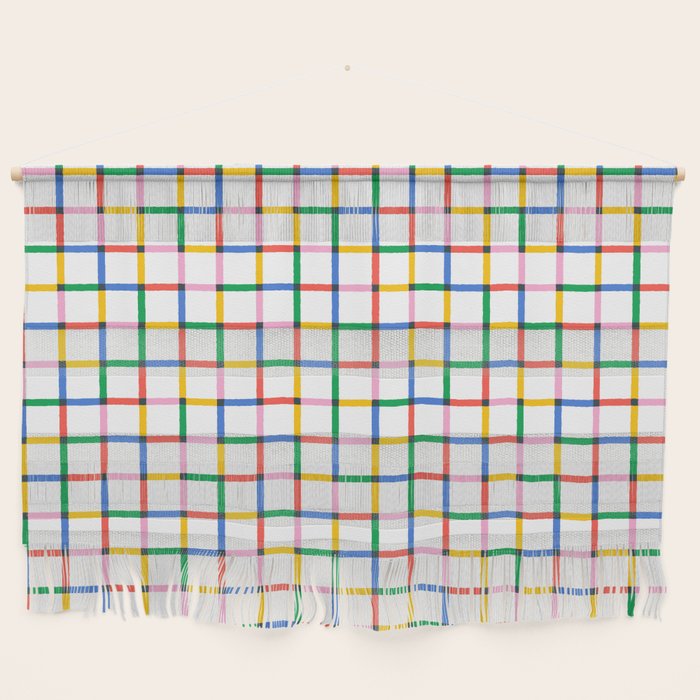 Colorful geometric square mosaic grid pattern Wall Hanging Gallery Image 1