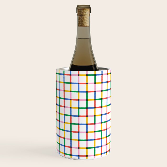 Colorful geometric square mosaic grid pattern Wine Chiller Gallery Image 2