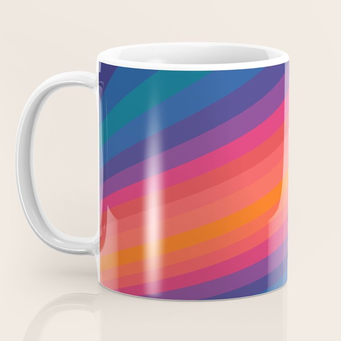 Sacred Geometric Stripes: Retro 80s Edition Coffee Mug Gallery Image 3