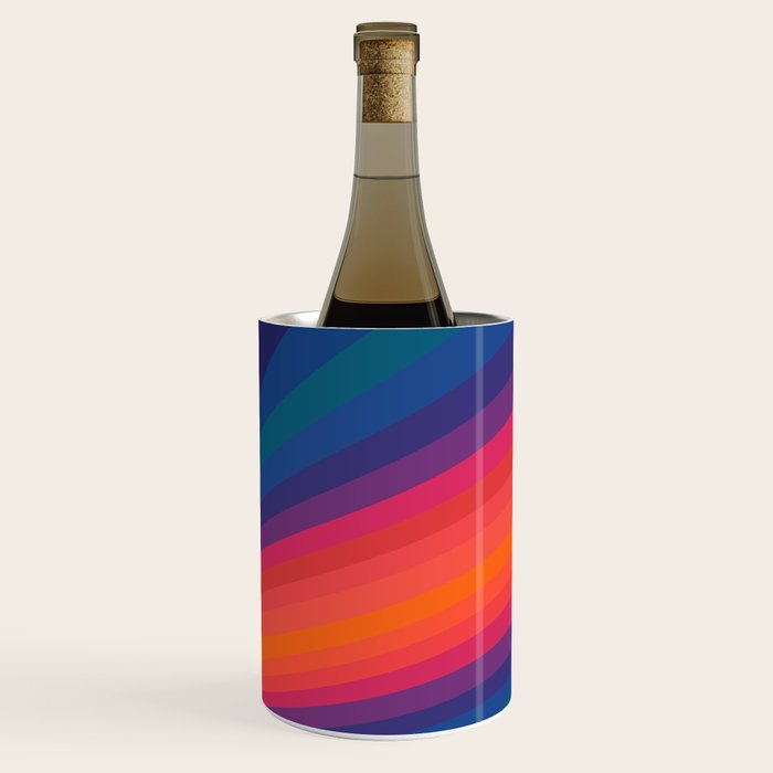 Sacred Geometric Stripes: Retro 80s Edition Wine Chiller Gallery Image 2