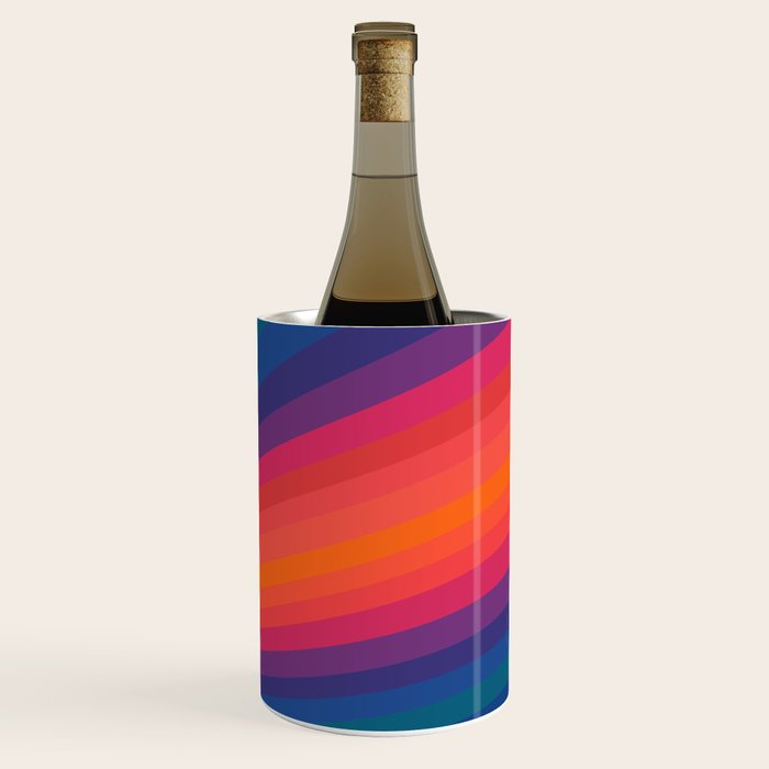 Sacred Geometric Stripes: Retro 80s Edition Wine Chiller Gallery Image 1